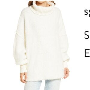 Free People Evening Cream Cowl Neck Sweater